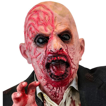 Máscara de látex de Zombie Sangrento com Pescoço