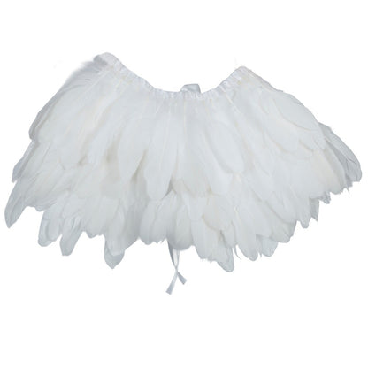 Mini Capa de Plumas BrancasMini Capa de Penas Brancas