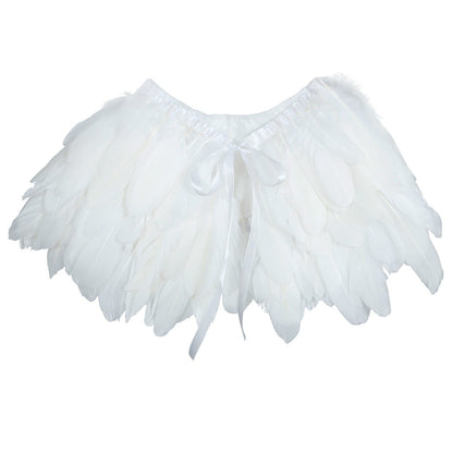 Mini Capa de Plumas BrancasMini Capa de Penas Brancas