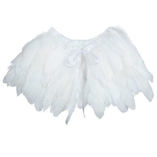 Mini Capa de Plumas BrancasMini Capa de Penas Brancas