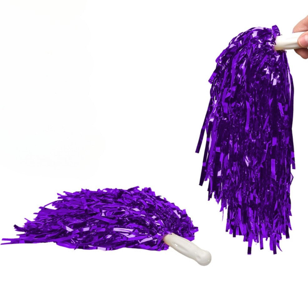 Pack de 2 Pompoms Roxos Metalizados
