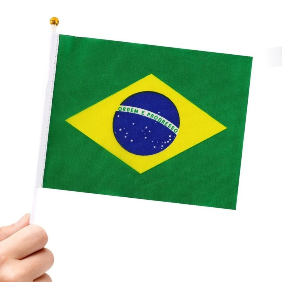 Pack de 24 Bandeirolas do Brasil 20x30cm