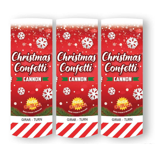Pack 3 Canhões Confetti Flocos de Natal
