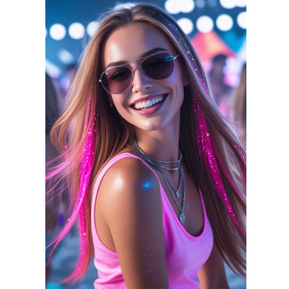 Pack de 3 Madeixas Cor-de-Rosa Brilhantes