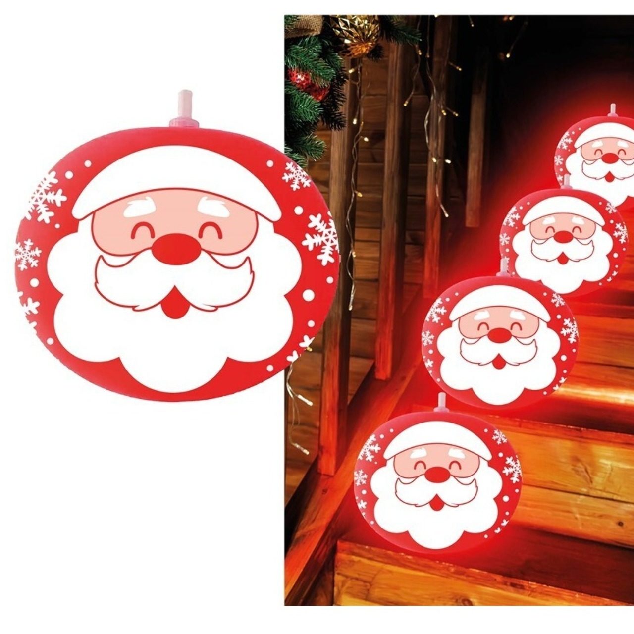 Pack de 5 Balões de látex Pai Natal