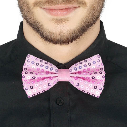 Laço Papillon Rosa com Brilhantes