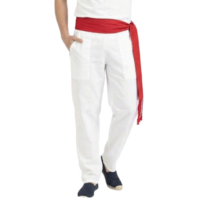 Calças Brancas San Fermín com Bolsos