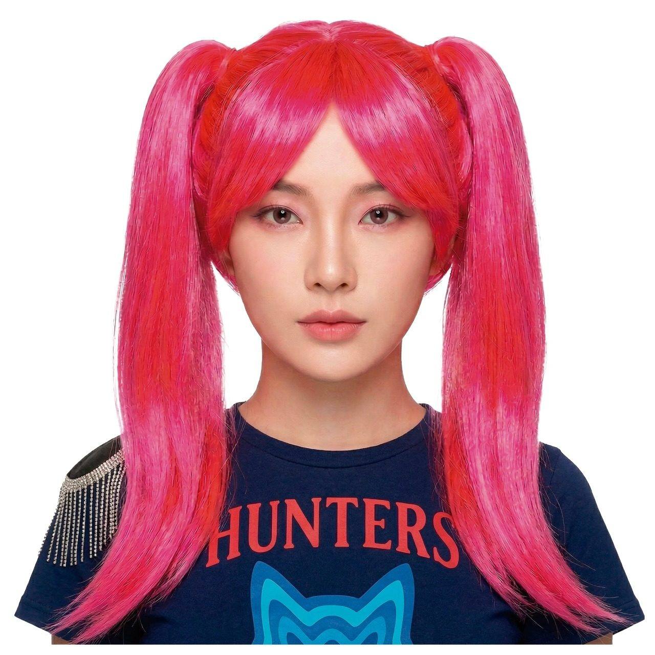 Peruca de Cantora K-Pop Rosa