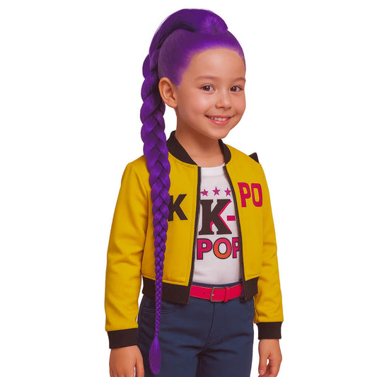 Peruca de Guerreira K-Pop Rumi infantil