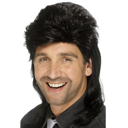 Parruca Preta Mullet Anos 81