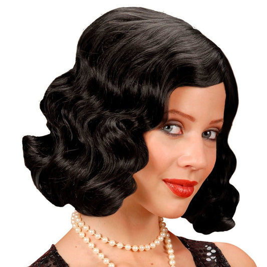 Peruca Preta com Ondas Anos 20