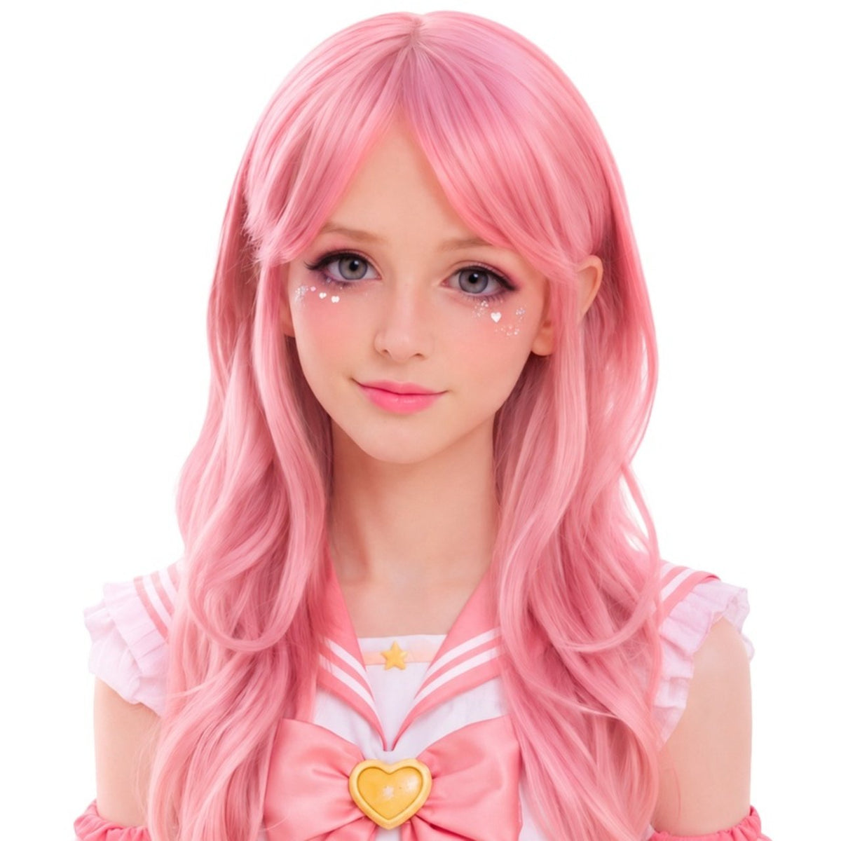 Peruca Rosa Longa Cosplay