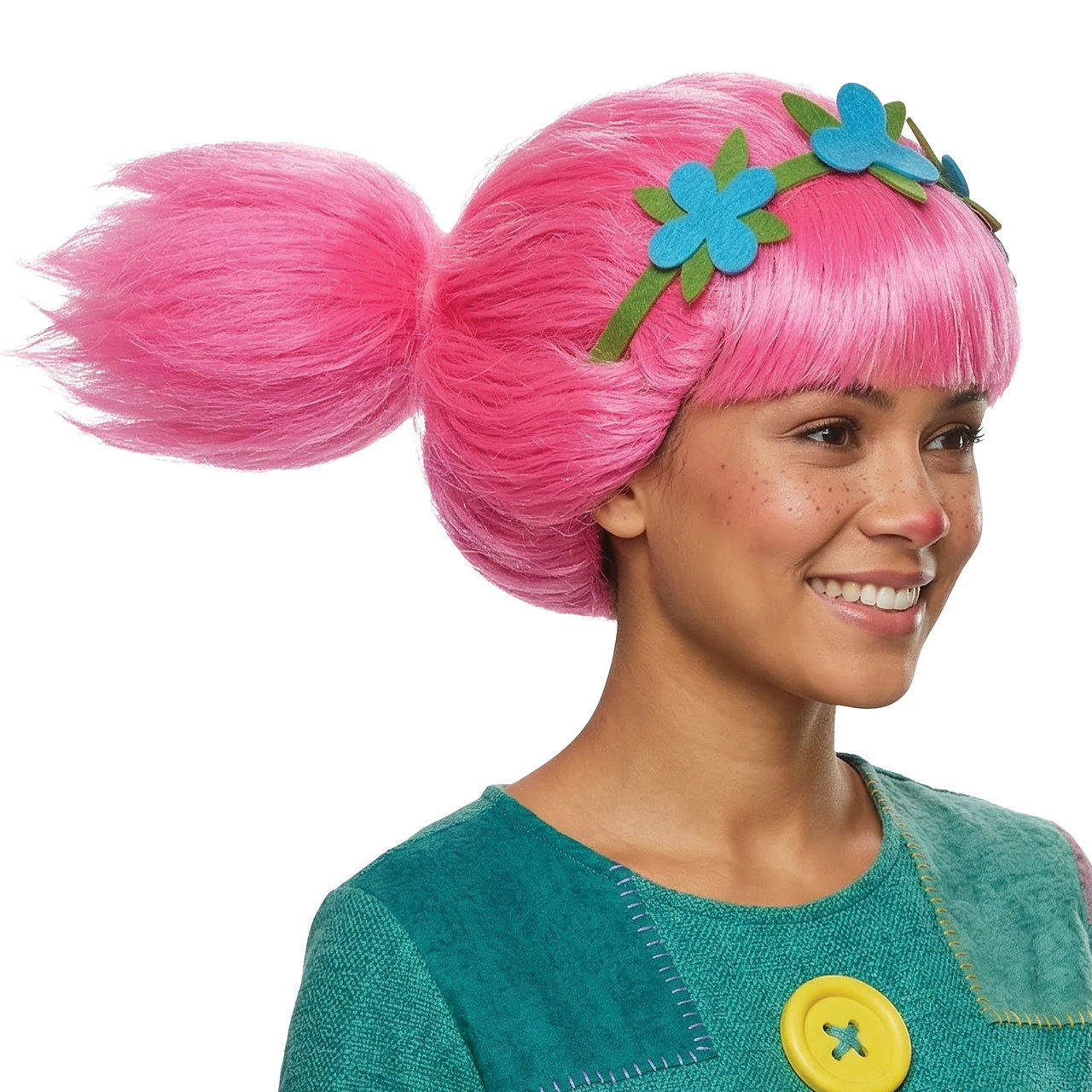 Peruca de Troll Poppy Rosa