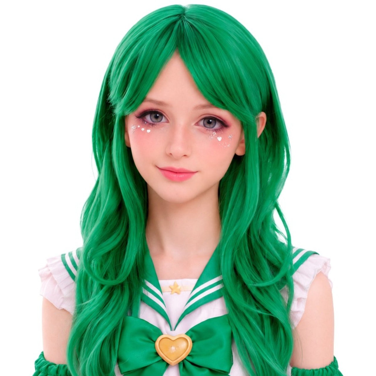Peruca Verde Longa Cosplay