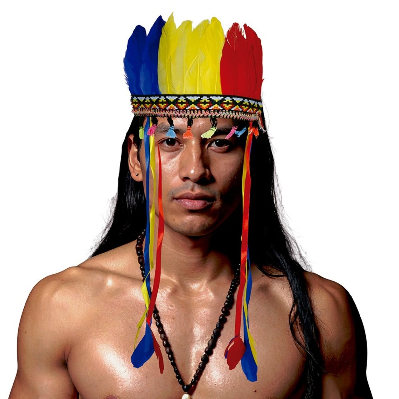 Bandolete de Índio Penas Coloridas