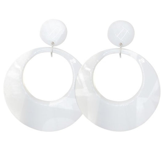 Brincos Flamenco Argolas Brancas