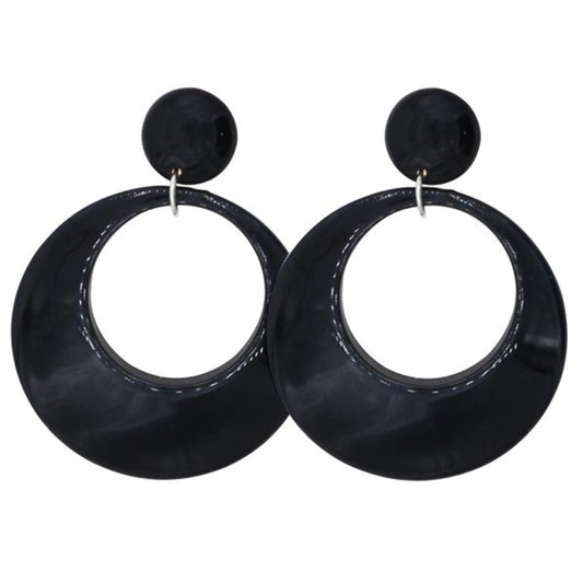 Brincos Flamenco Argolas Pretas