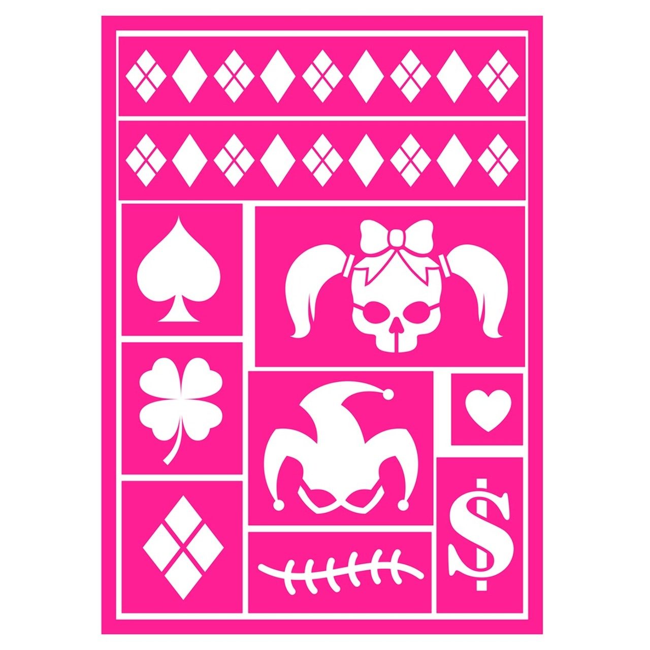Stencil para Maquilhagem de Harley Quinn infantil
