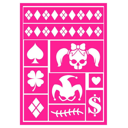 Stencil para Maquilhagem de Harley Quinn infantil