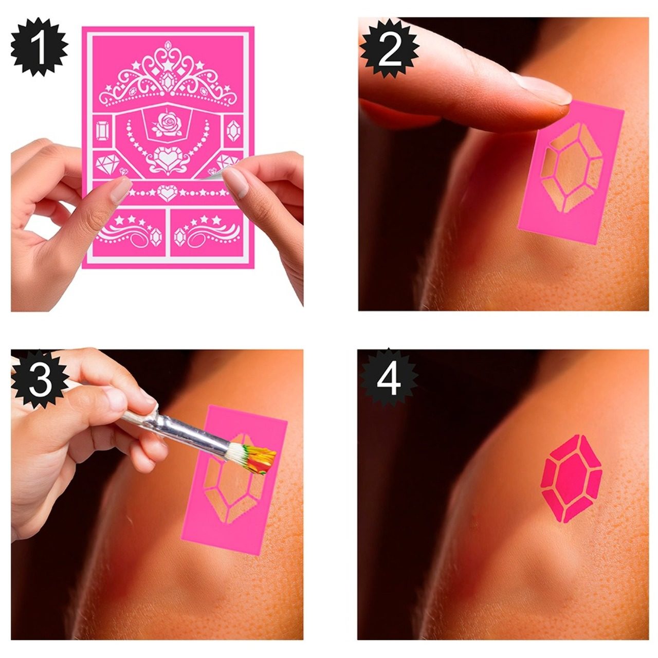 Stencil para Maquilhagem de Princesa infantil