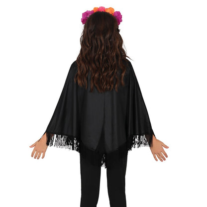 Poncho de Catrina Morte infantil