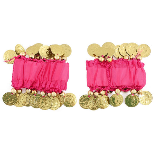 Pulseiras de Cigana Fúcsia com Moedas