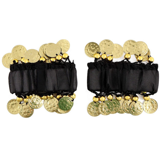 Pulseiras de Cigana Pretas com Moedas
