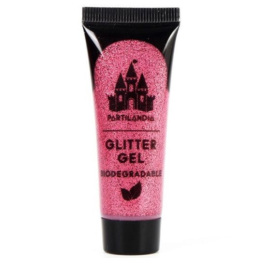 Glitter em gel rosa biodegradável