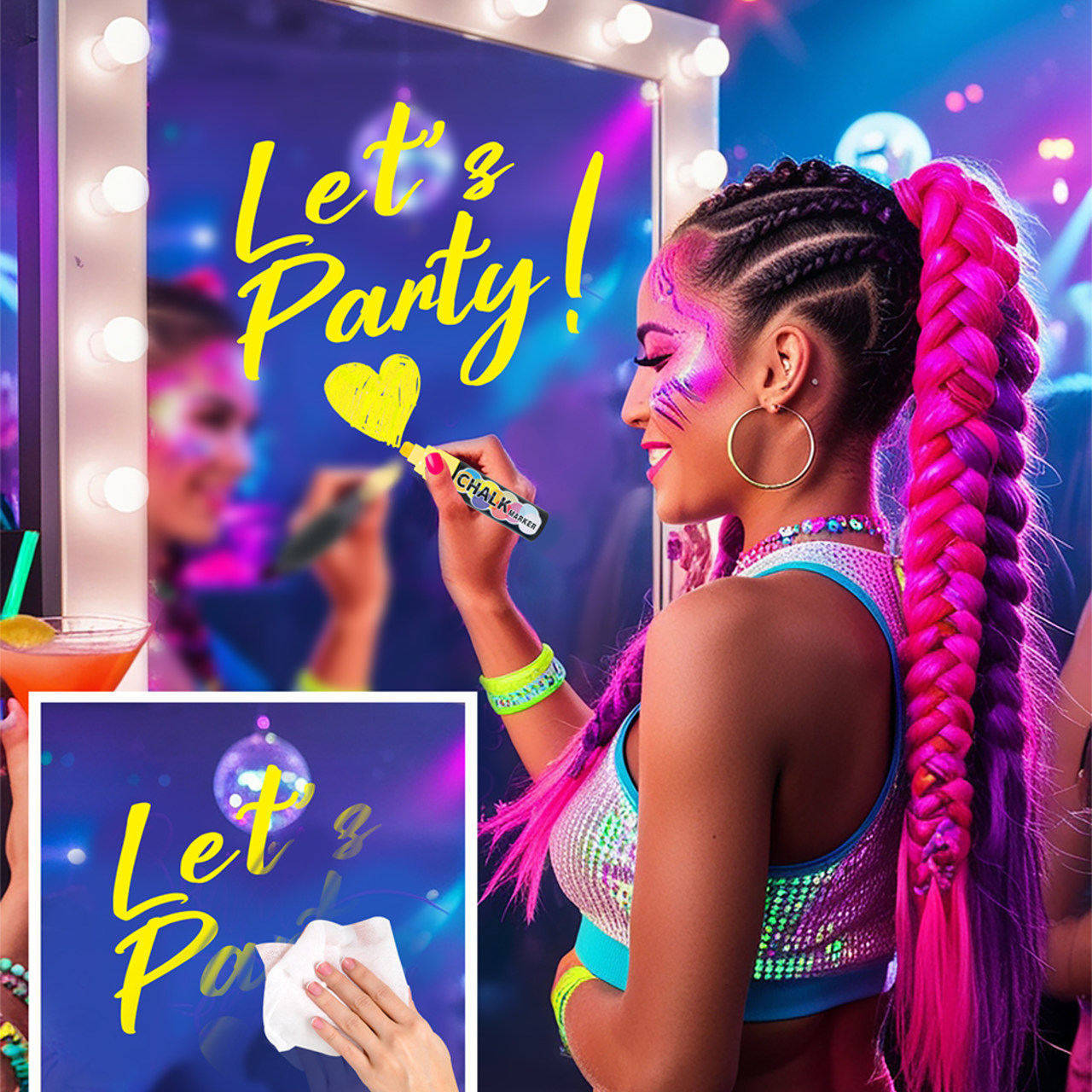 Marcador de Giz Líquido Amarelo