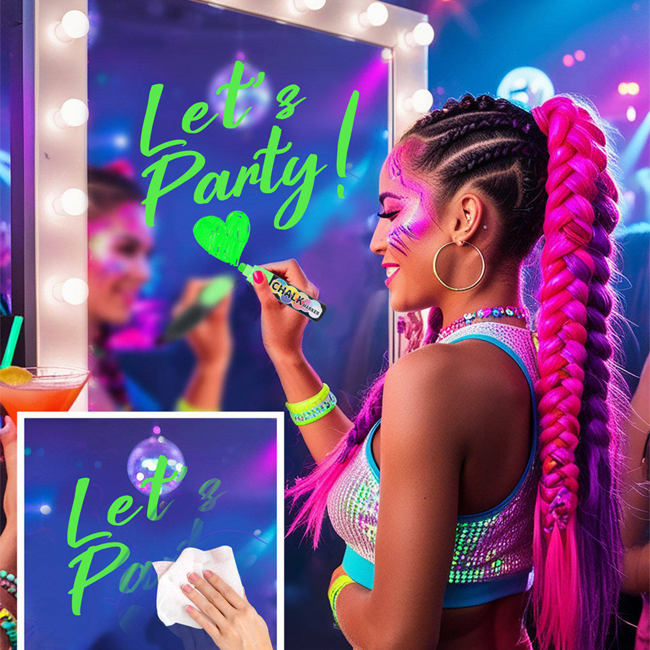 Marcador de Giz Líquido Verde