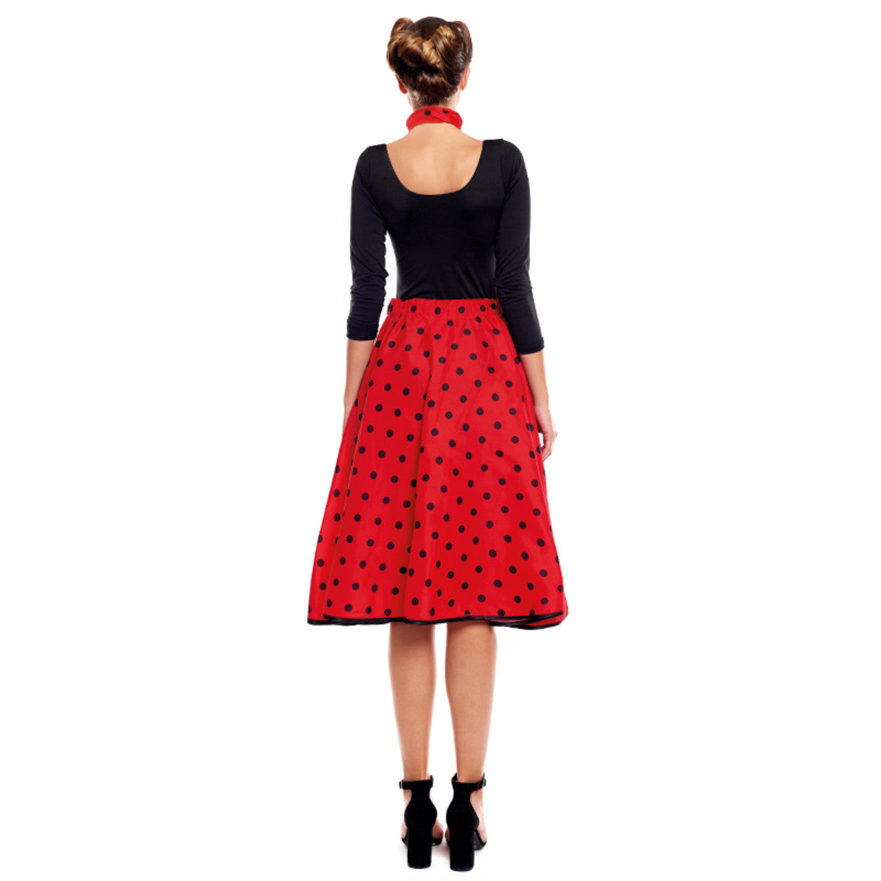 Vestido Infantil Vintage Audrey Anos 50 | Bolinhas Vermelhas Com Cinto