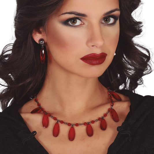 Conjunto de Colar e Brincos Rubies