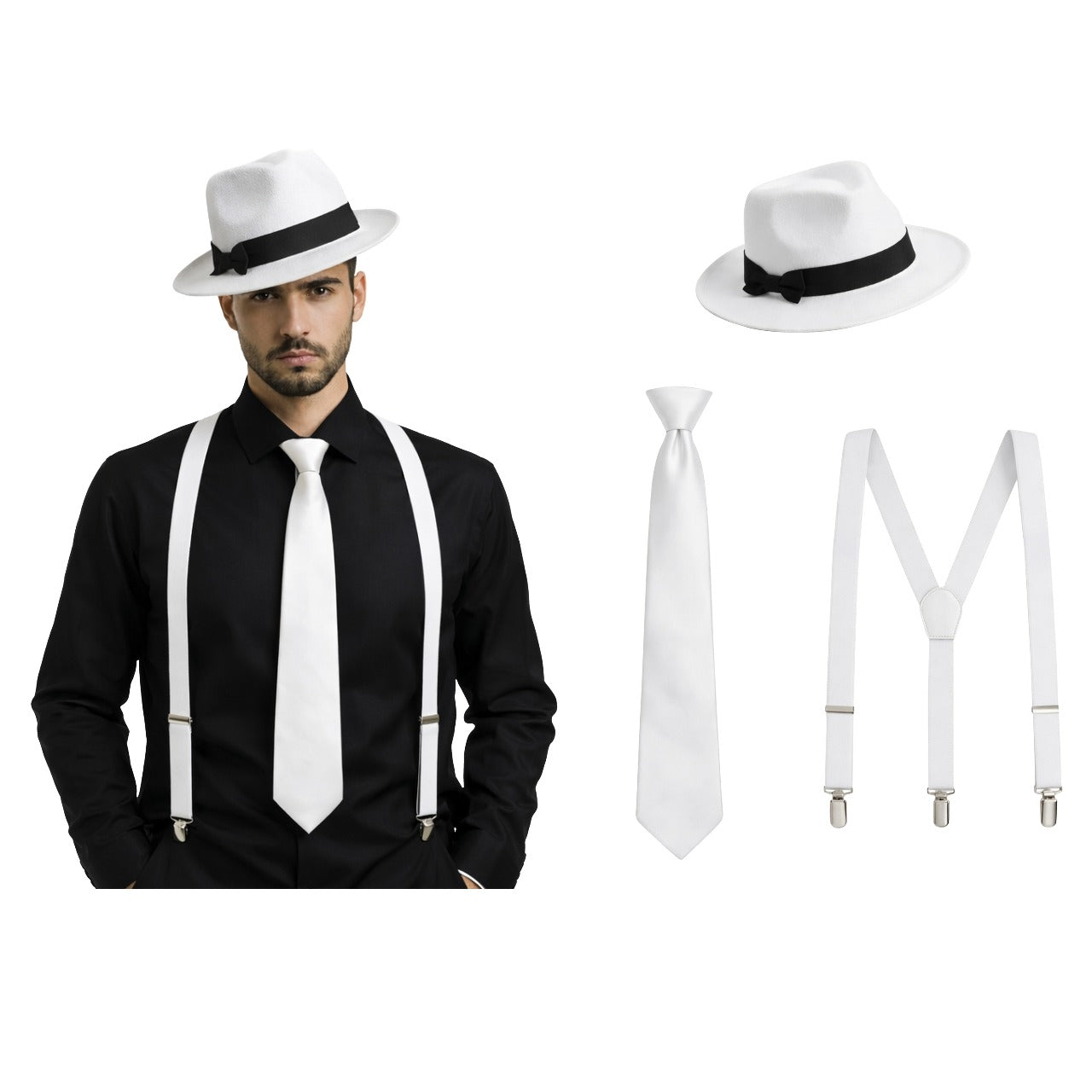 Conjunto de Gangster Branco 
