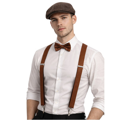 Conjunto de Gangster Inglês Castanho Peaky 