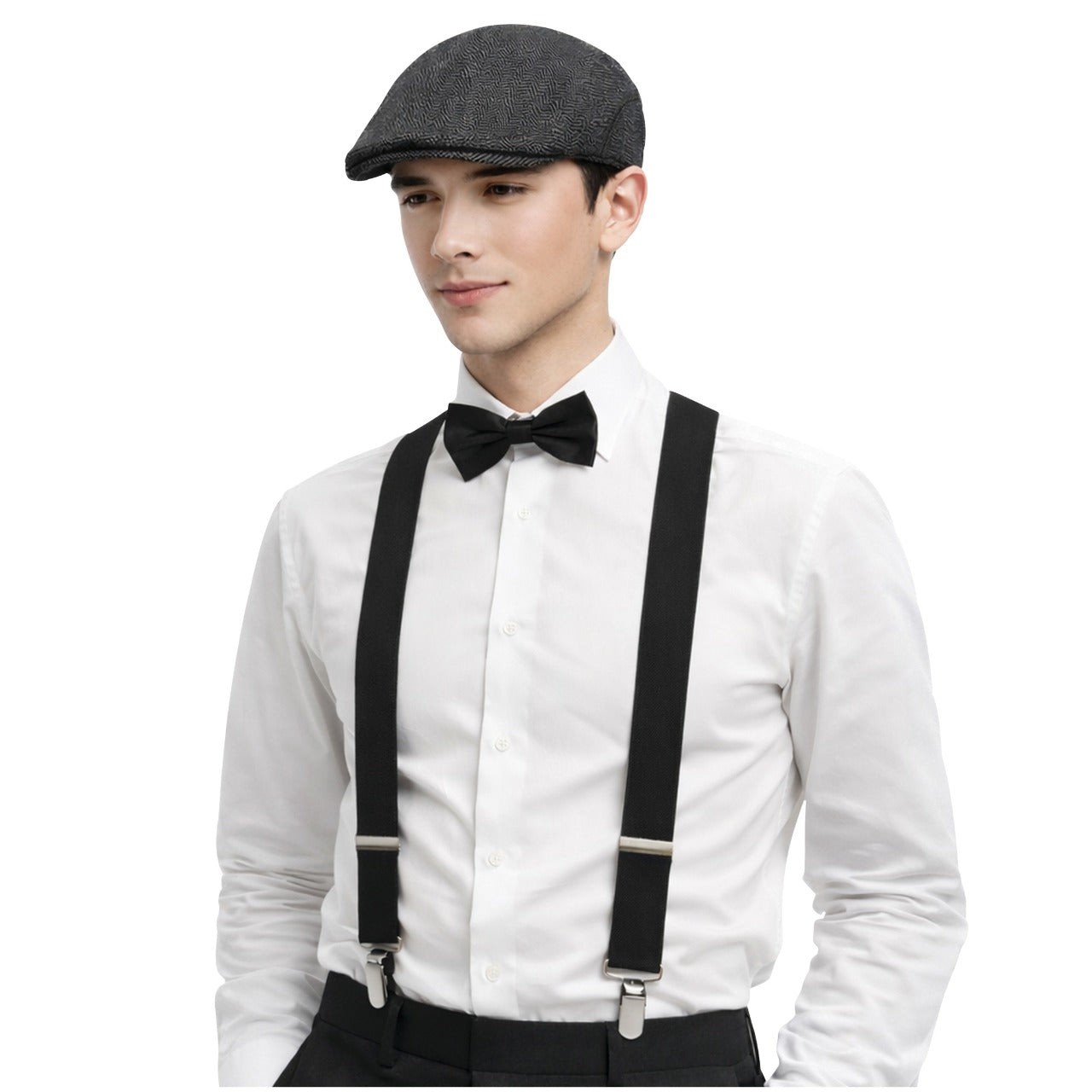 Conjunto de Gangster Inglês Preto Peaky 