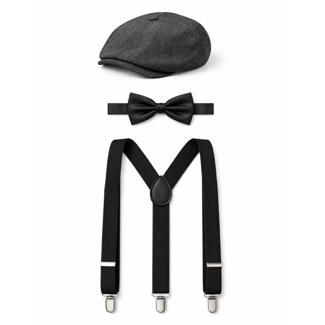 Conjunto de Gangster Inglês Preto Peaky 