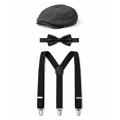 Conjunto de Gangster Inglês Preto Peaky 