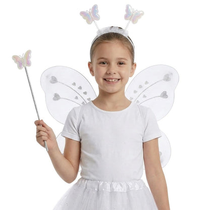 Conjunto de Fada Borboleta Branca