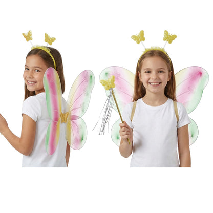 Conjunto de Fada Borboleta Multicolor