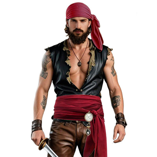 Conjunto de Pirata Corsário Vermelho