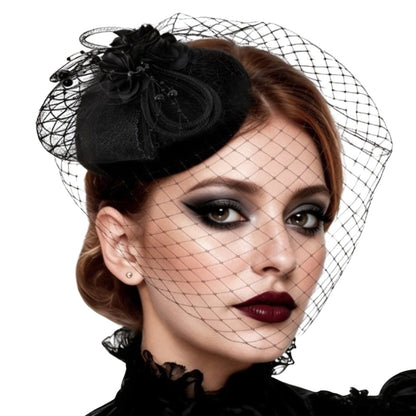 Chapéu Chic de Viúva Negra