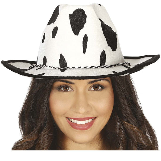 Chapéu de Cowgirl Branco Malhado