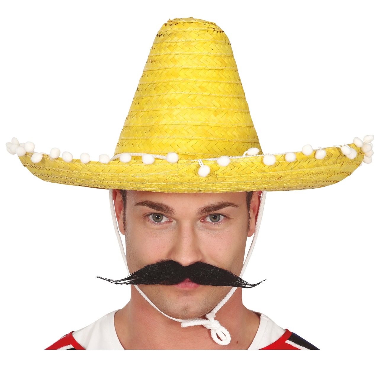 Chapéu Mexicano Amarelo com Borlas