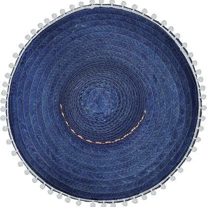 Chapéu Mexicano Azul com Borlas