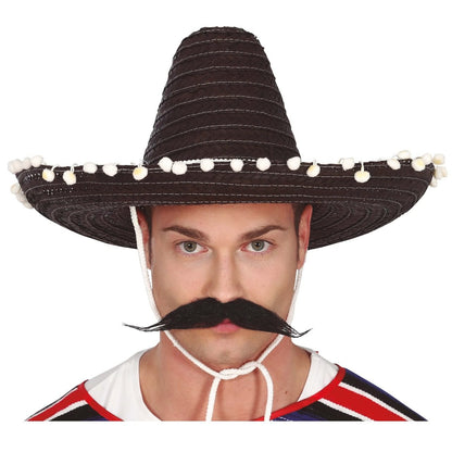 Chapéu Mexicano Fúcsia com Borlas