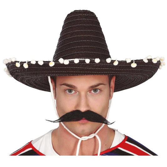 Chapéu Mexicano Preto com Borlas