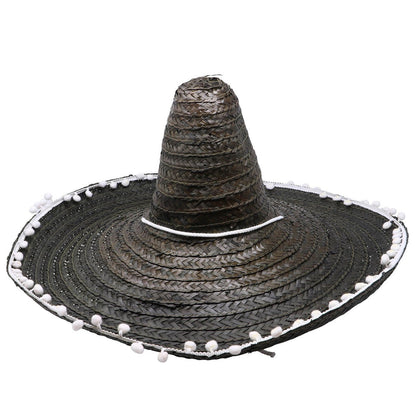 Chapéu de Palha Mexicano Preto Grande 