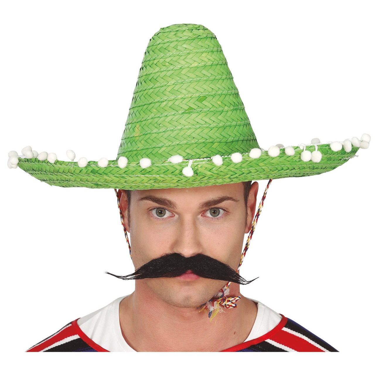 Chapéu Mexicano Verde com Borlas