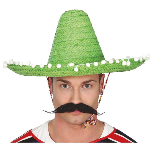 Chapéu Mexicano Verde com Borlas