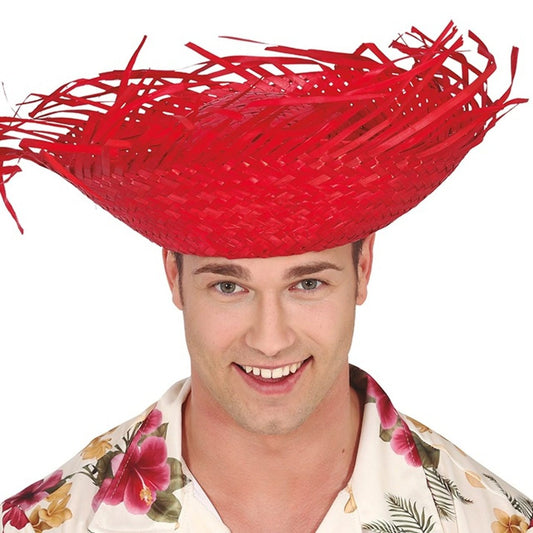 Chapéu de Palha Vermelho